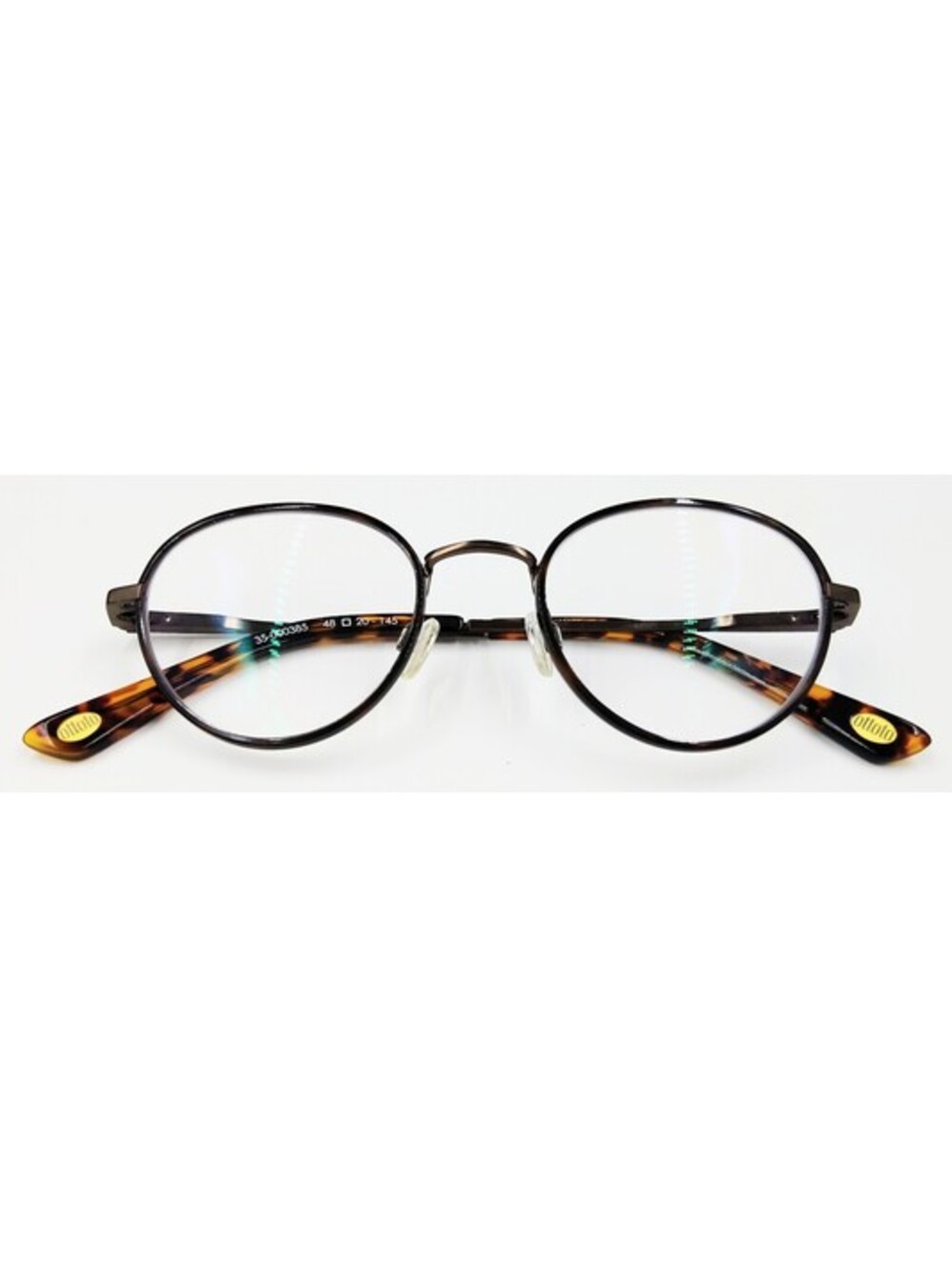 Ottoto 35-000385 Eyeglass Frames 48-20-145 Round Brown Tortoise Metal Frames